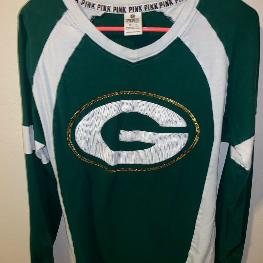 Victorias Secret Pink Green Bay Packer Long Sleeve